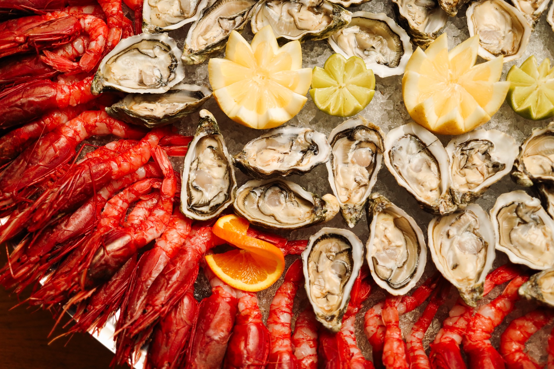 Buffet di mare preparato per un evento